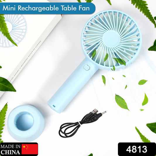 Portable Classic Hand Fan Table Fan 3 Step Speed Setting Fan Personal Desk Fan Suitable For Office  School  Home Use