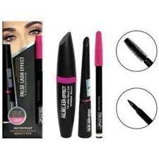 BELLAS Women's & Girl's TYA 6155 Multicolour Makeup Kit and 7 Black Makeup Brushes Set, 3in1 Eyeliner,Mascara,Eyebrow Pencil with 2 Pink Beauty Blenders - (Pack of 13)