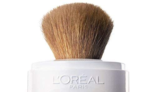 L'Oreal Paris Makeup True Match Loose Powder Mineral Foundation, skin-improving minerals control shine, reduce appearance of pores, leave skin soft and even, built-in brush, Natural Beige, 0.35