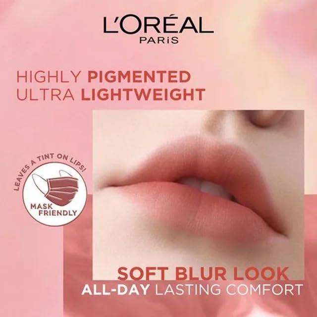 Loreal Paris Liquid Lipstick - Chiffon Signature, Mask Friendly, 7 ml 226 I Sink In