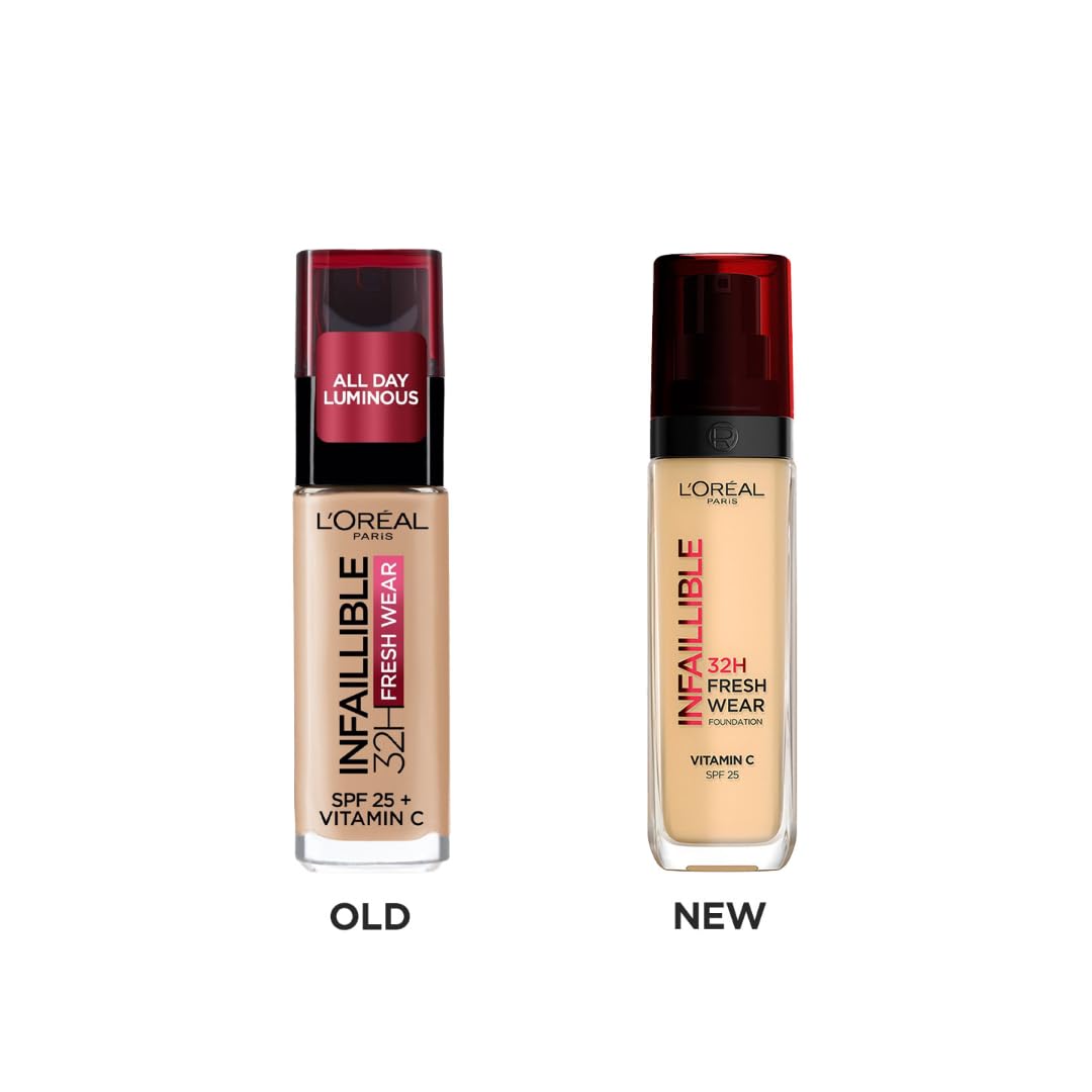 L'Oreal Paris Liquid Foundation, Oil Absorbing Formula, Transferproof, Heatproof and Long-lasting, Infallible 32H Fresh Wear, 260 Golden Sun, 30ml