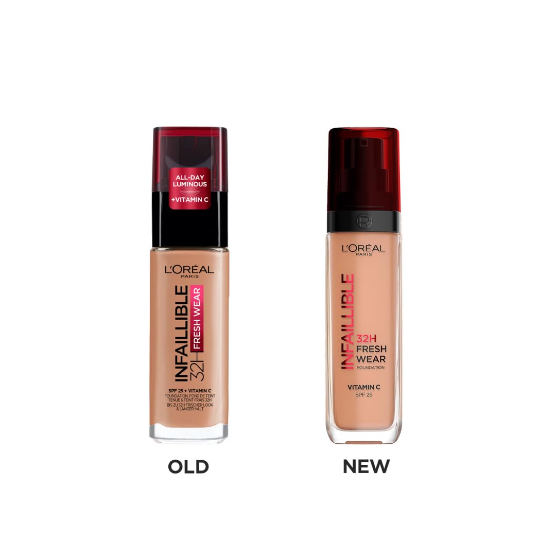 L'Oreal Paris Liquid Foundation, Oil Absorbing Formula, Transferproof, Heatproof and Long-lasting, Infallible 32H Fresh Wear, 260 Golden Sun, 30ml