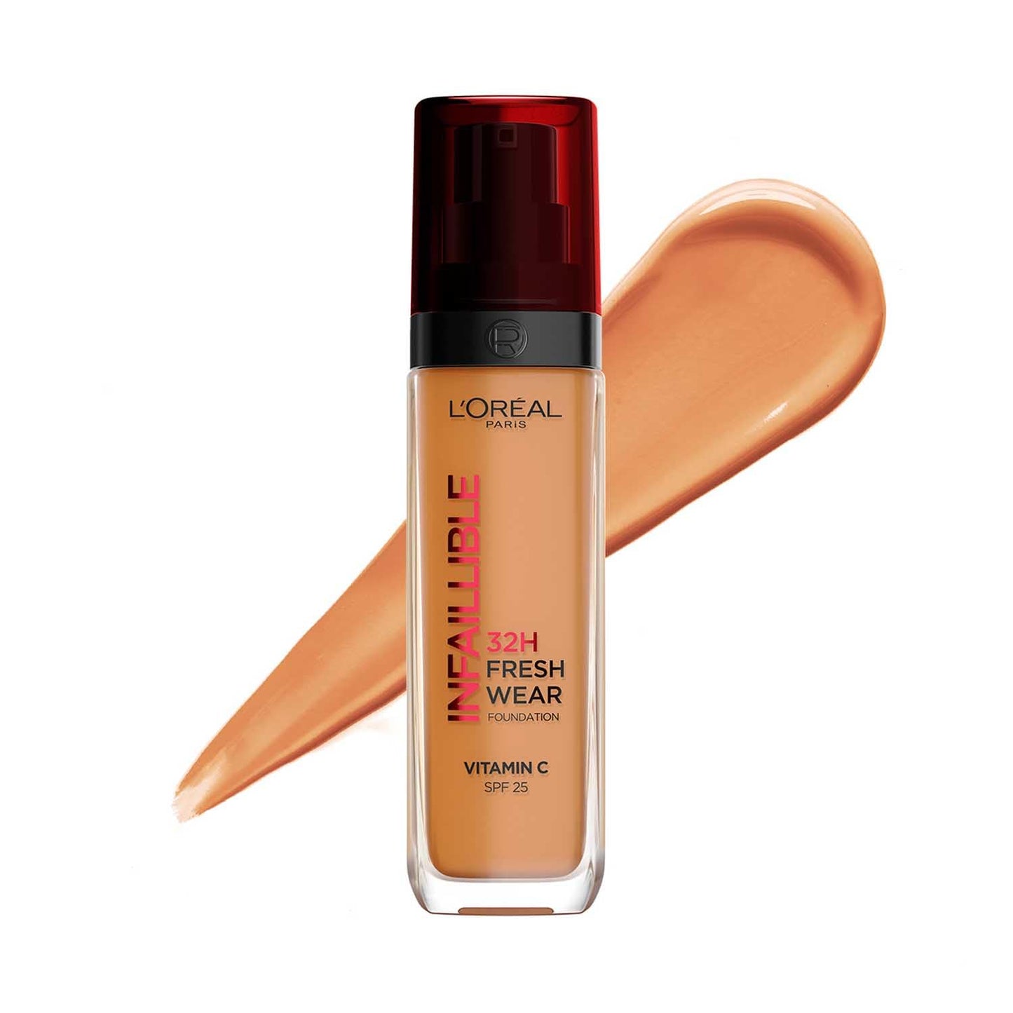 L'Oreal Paris Liquid Foundation, Oil Absorbing Formula, Transferproof, Heatproof and Long-lasting, Infallible 32H Fresh Wear, 260 Golden Sun, 30ml