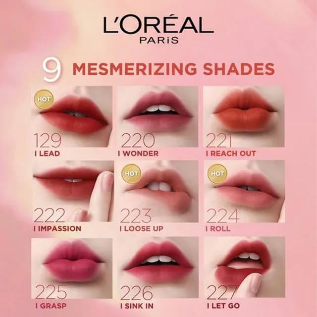 Loreal Paris Liquid Lipstick - Chiffon Signature, Mask Friendly, 7 ml 226 I Sink In
