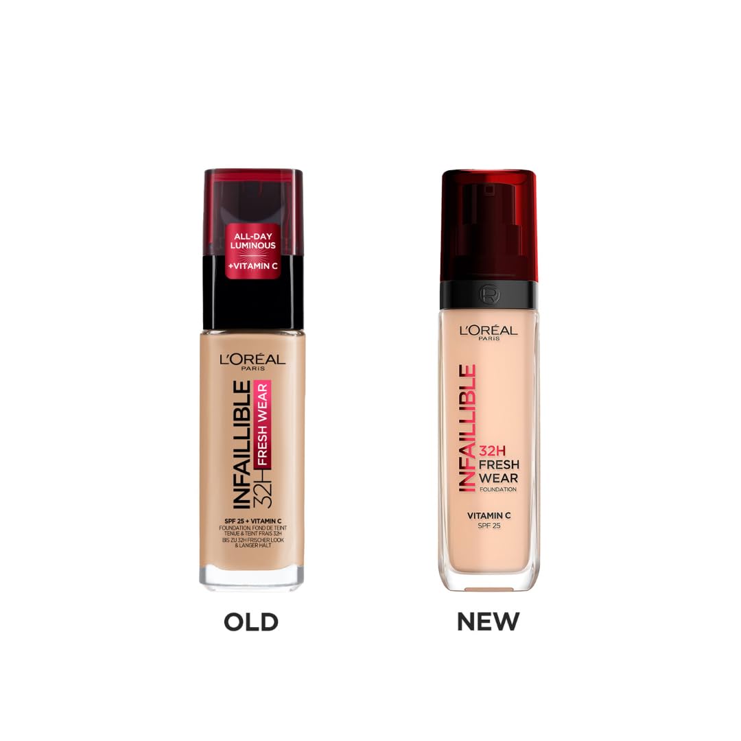 L'Oreal Paris Liquid Foundation, Oil Absorbing Formula, Transferproof, Heatproof and Long-lasting, Infallible 32H Fresh Wear, 260 Golden Sun, 30ml