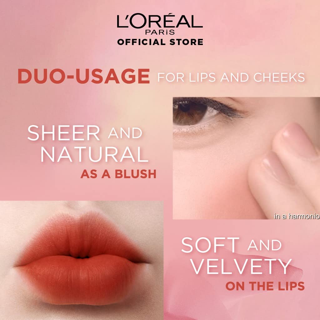 L’Oreal Paris Chiffon Signature Airy Velvet Soft-Matte Lip Color Liquid Lipstick, 7ml, #223 I Loose Up