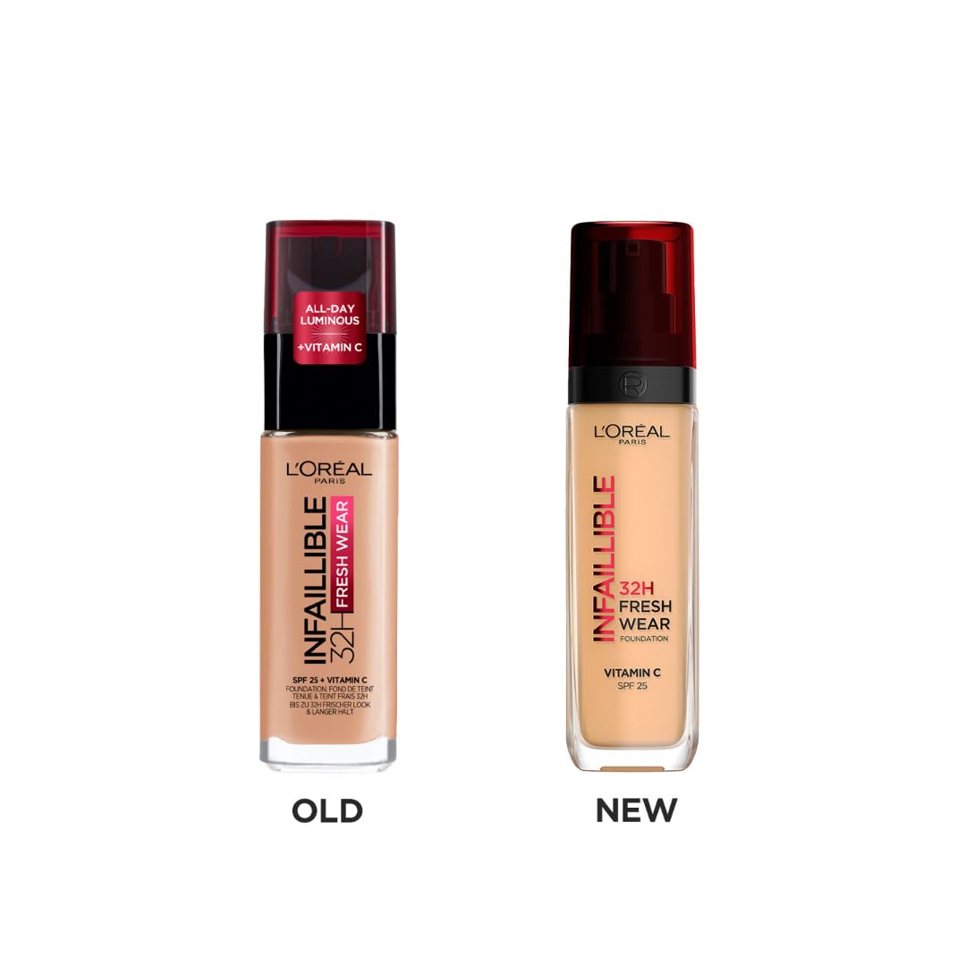 L'Oreal Paris Liquid Foundation, Oil Absorbing Formula, Transferproof, Heatproof and Long-lasting, Infallible 32H Fresh Wear, 260 Golden Sun, 30ml