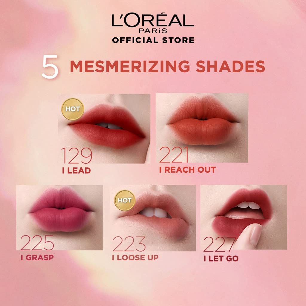 L’Oreal Paris Chiffon Signature Airy Velvet Soft-Matte Lip Color Liquid Lipstick, 7ml, #223 I Loose Up