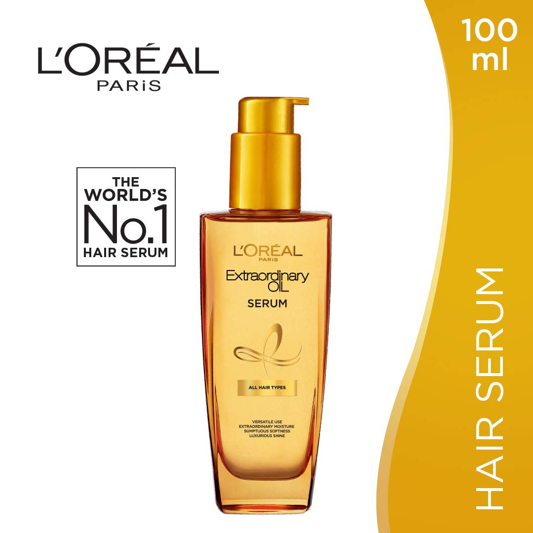 L'OREAL PARIS Revitalift Hyaluronic Acid Serum | Lightweight Face Serum For Hydrated, Youthful Skin (Fragrance & Paraben Free), 30Ml & Extraordinary Oil Hair Serum, 100 Ml