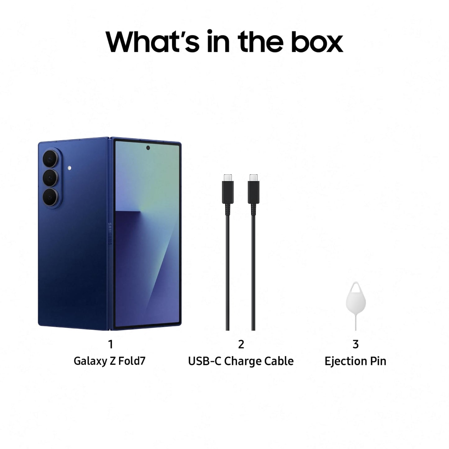 Samsung Galaxy Z Fold7 5G Smartphone with Galaxy AI (Blue Shadow, 12GB RAM, 512GB Storage), Ultra Sleek Design with 200MP Camera, Powerful Snapdragon 8 Elite, Google Gemini
