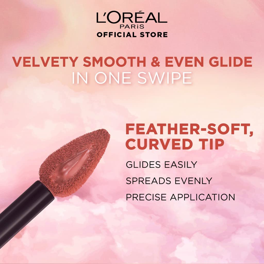 L’Oreal Paris Chiffon Signature Airy Velvet Soft-Matte Lip Color Liquid Lipstick, 7ml, #223 I Loose Up