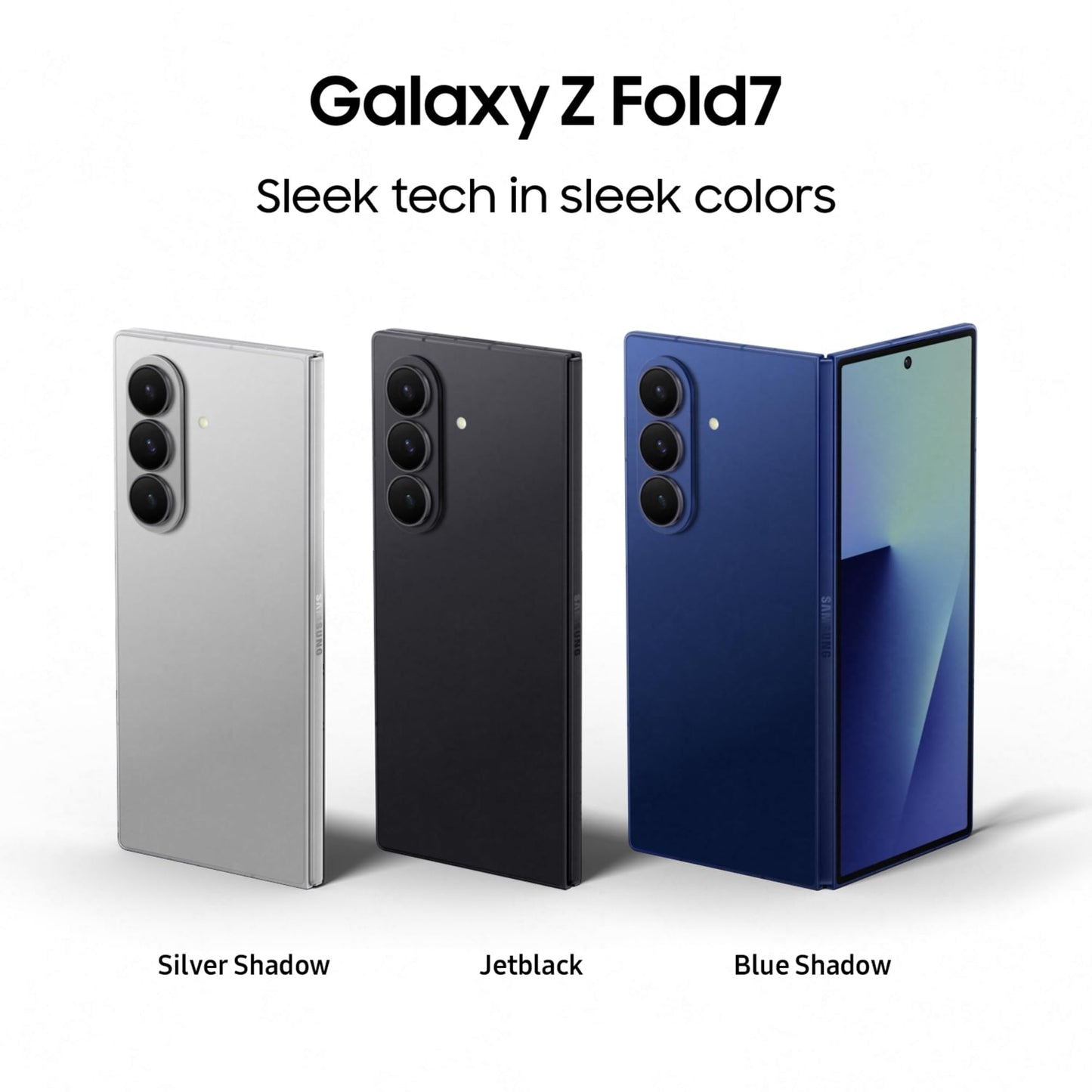 Samsung Galaxy Z Fold7 5G Smartphone with Galaxy AI (Blue Shadow, 12GB RAM, 512GB Storage), Ultra Sleek Design with 200MP Camera, Powerful Snapdragon 8 Elite, Google Gemini
