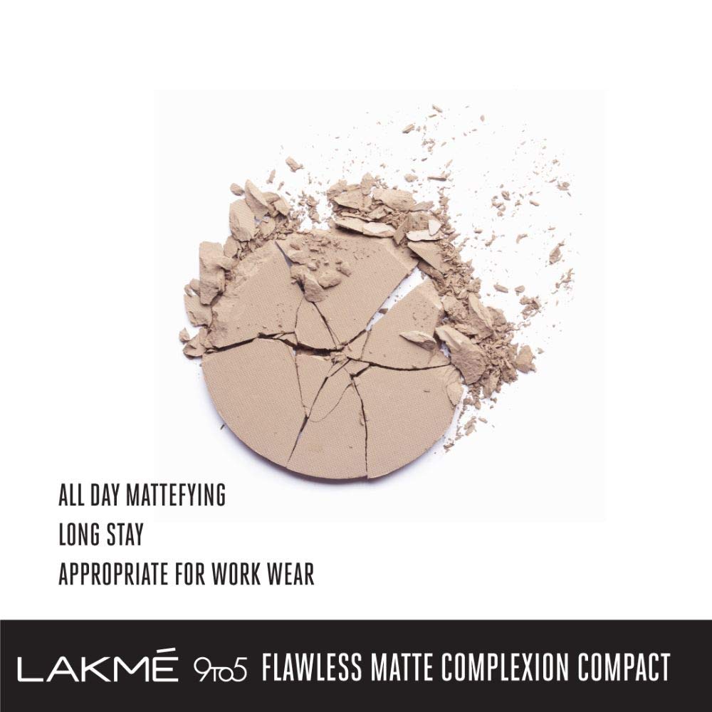 LAKMÉ Invisible Finish Spf 8 Cream Foundation For All Skin Types, Shade 01, 25Ml And 9 To 5 Flawless Matte Light Coverage Complexion Compact, Almond, 8G, 2 Count