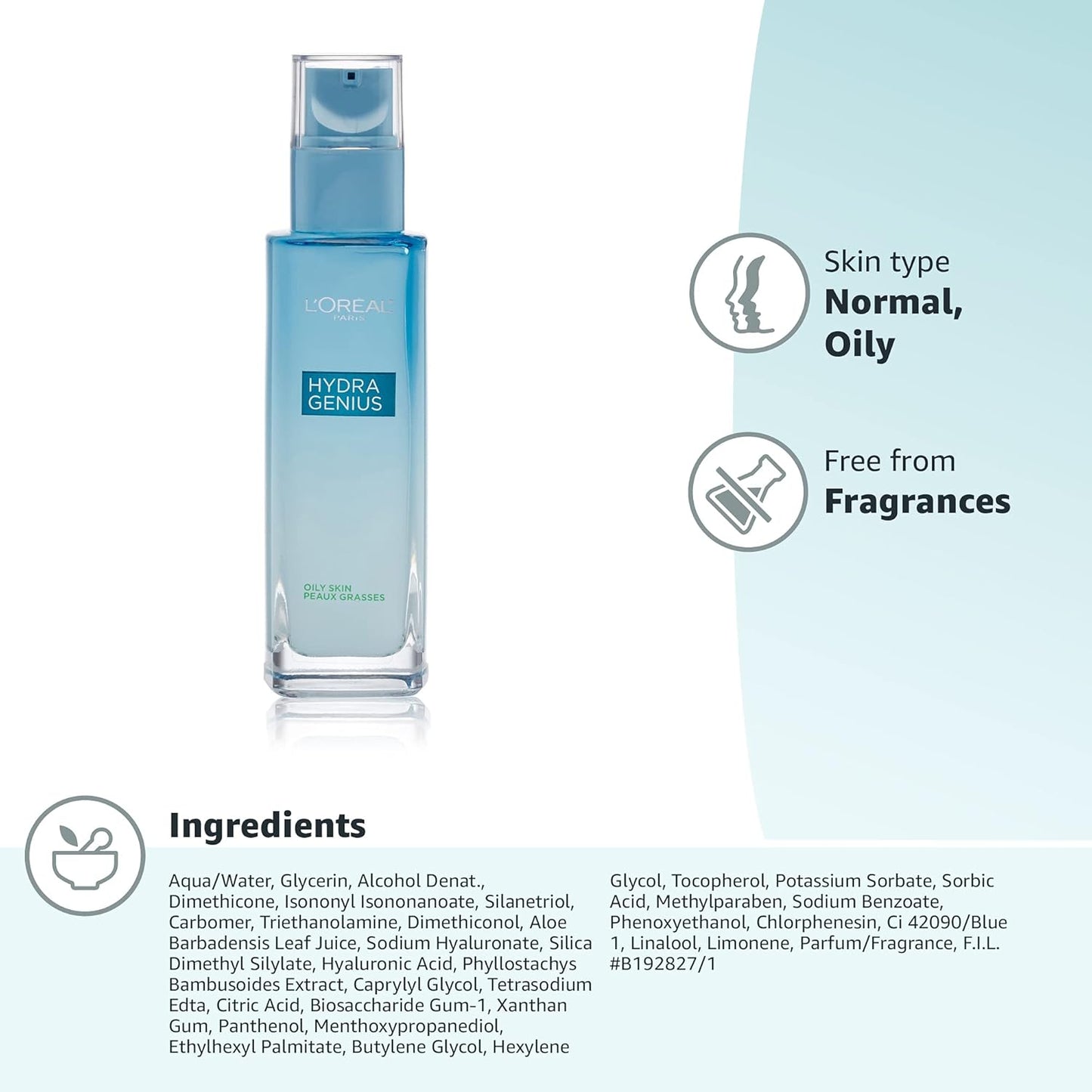 L'Oreal Paris Hydra Genius Daily Liquid Care, Normal/Oily Skin, 3.04 fl. oz.