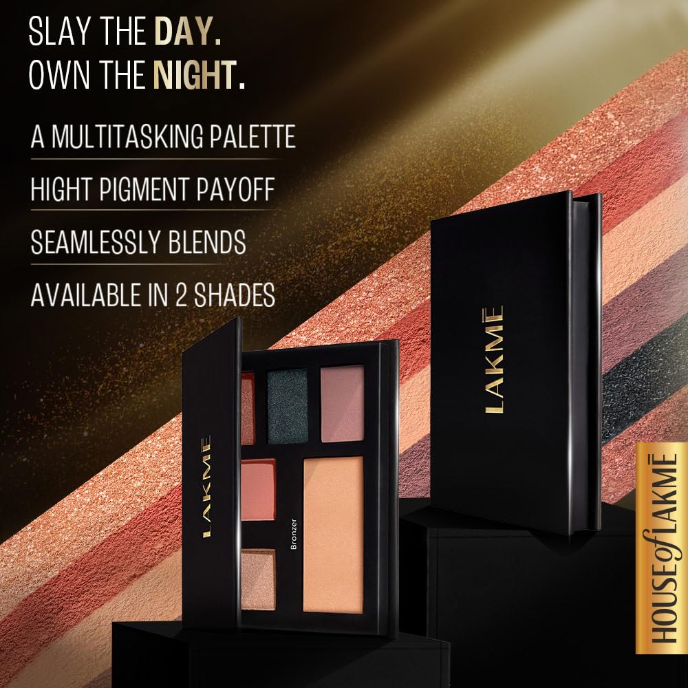 Lakme Glitterati Face Palette-Day Queen, multitasking pallete, high pigment payoff