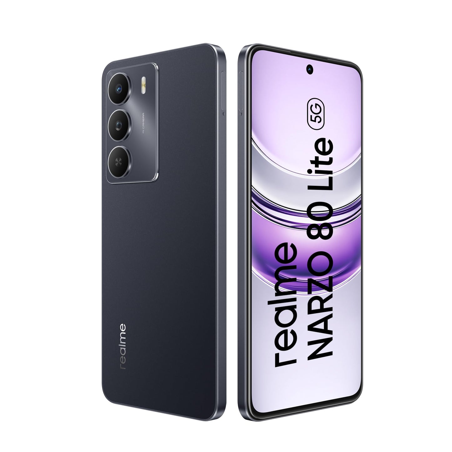 realme NARZO 80 Lite 5G (Onyx Black, 6GB+128GB) | 6000mAh Long-Lasting Battery | MediaTek Dimensity 6300 5G | AI Assist | IP64 Rated Water & Dust Resistance | Military-Grade Durability