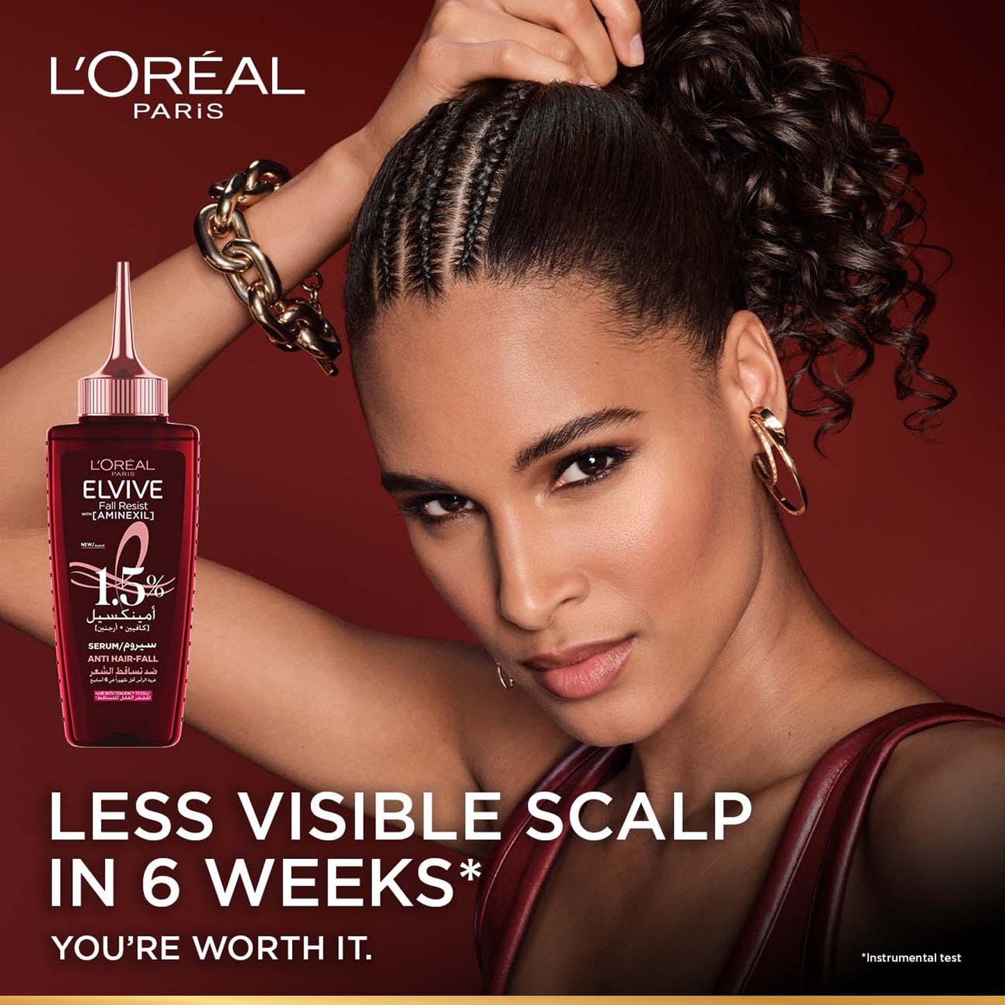 L'Oréal Paris Fall Resist Anti Hair Fall Serum with 1.5% Aminexil, for lesser visible scalp & hair fall, 102ml