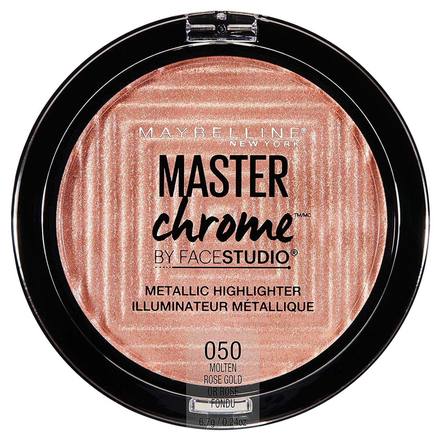 Maybelline New York The Blushed Nudes Palette Eyeshadow, 9g and Maybelline New York Face Studio Master Chrome Metallic Highlighter, Molten Rose Gold, 6.7g