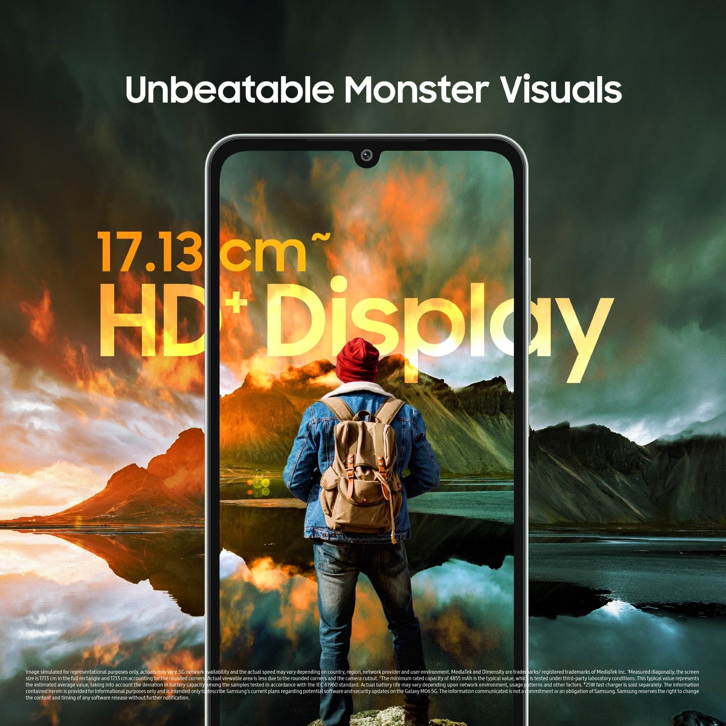 Samsung Galaxy M06 5G (Blazing Black, 6GB RAM, 128 GB Storage) | MediaTek Dimensity 6300 | AnTuTu Score 422K+ | 12 5G Bands | 25W Fast Charging | 4 Gen. of OS Upgrades | Without Charger