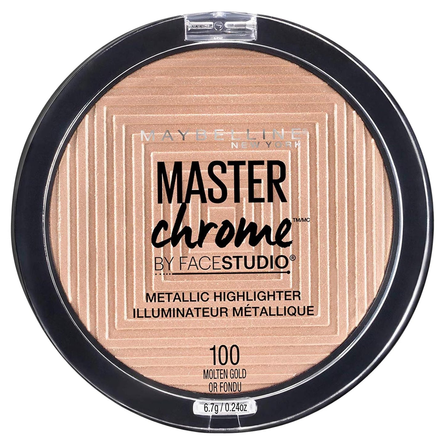 Maybelline New York The Blushed Nudes Palette Eyeshadow, 9g and Maybelline New York Face Studio Master Chrome Metallic Highlighter, Molten Gold, 6.7g