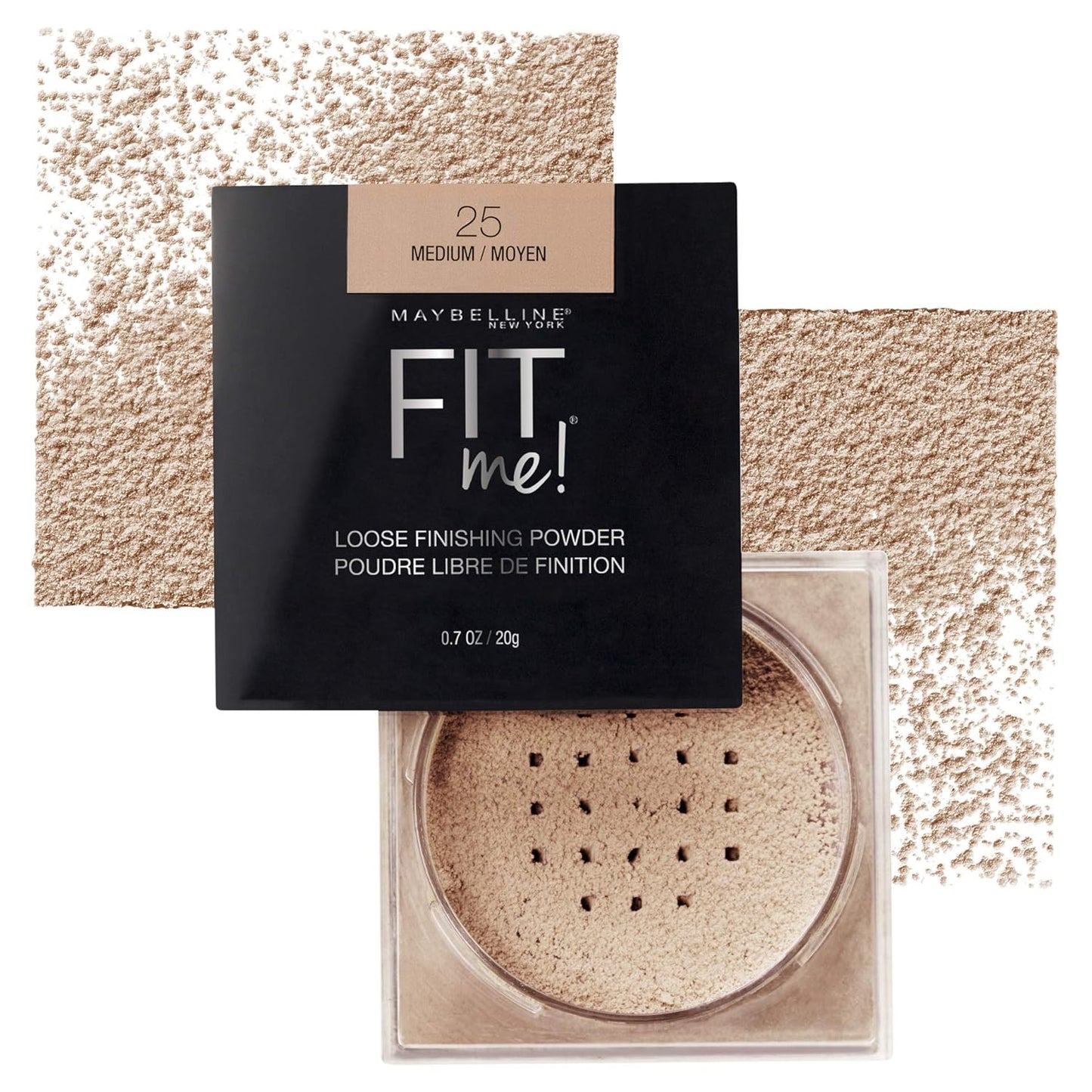 Maybelline New York Instant Age Rewind Luminous Liquid Concealer, Caramel, 6Ml And New York Fit Me Loose Finishing Powder,Acne Prone, 25 Medium, 20G, 2 count