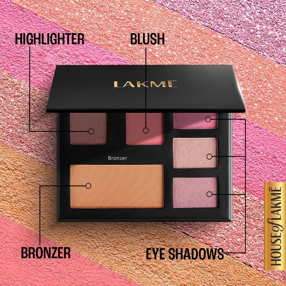 Lakme Glitterati Face Palette-Day Queen, multitasking pallete, high pigment payoff