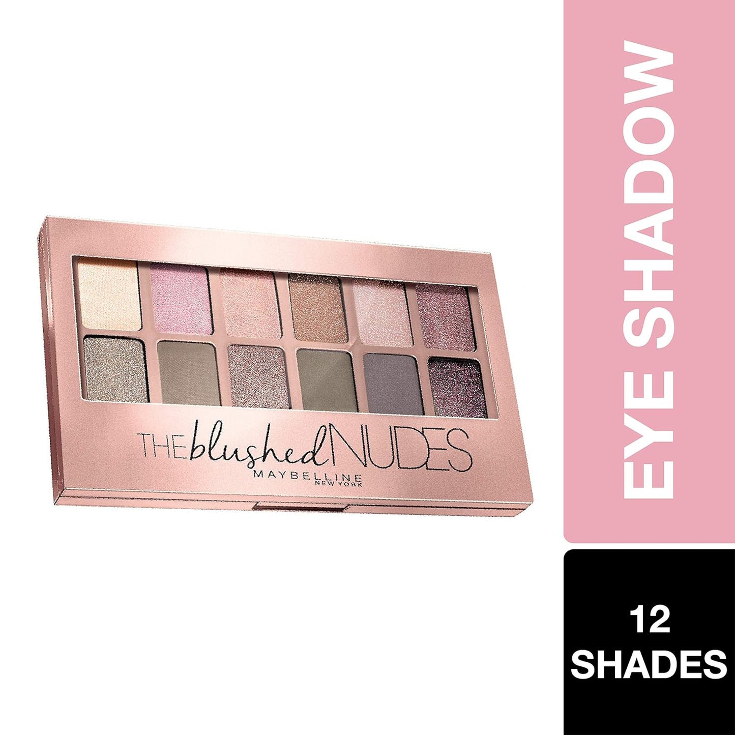 Maybelline New York The Blushed Nudes Palette Eyeshadow, 9g and Maybelline New York Face Studio Master Chrome Metallic Highlighter, Molten Rose Gold, 6.7g