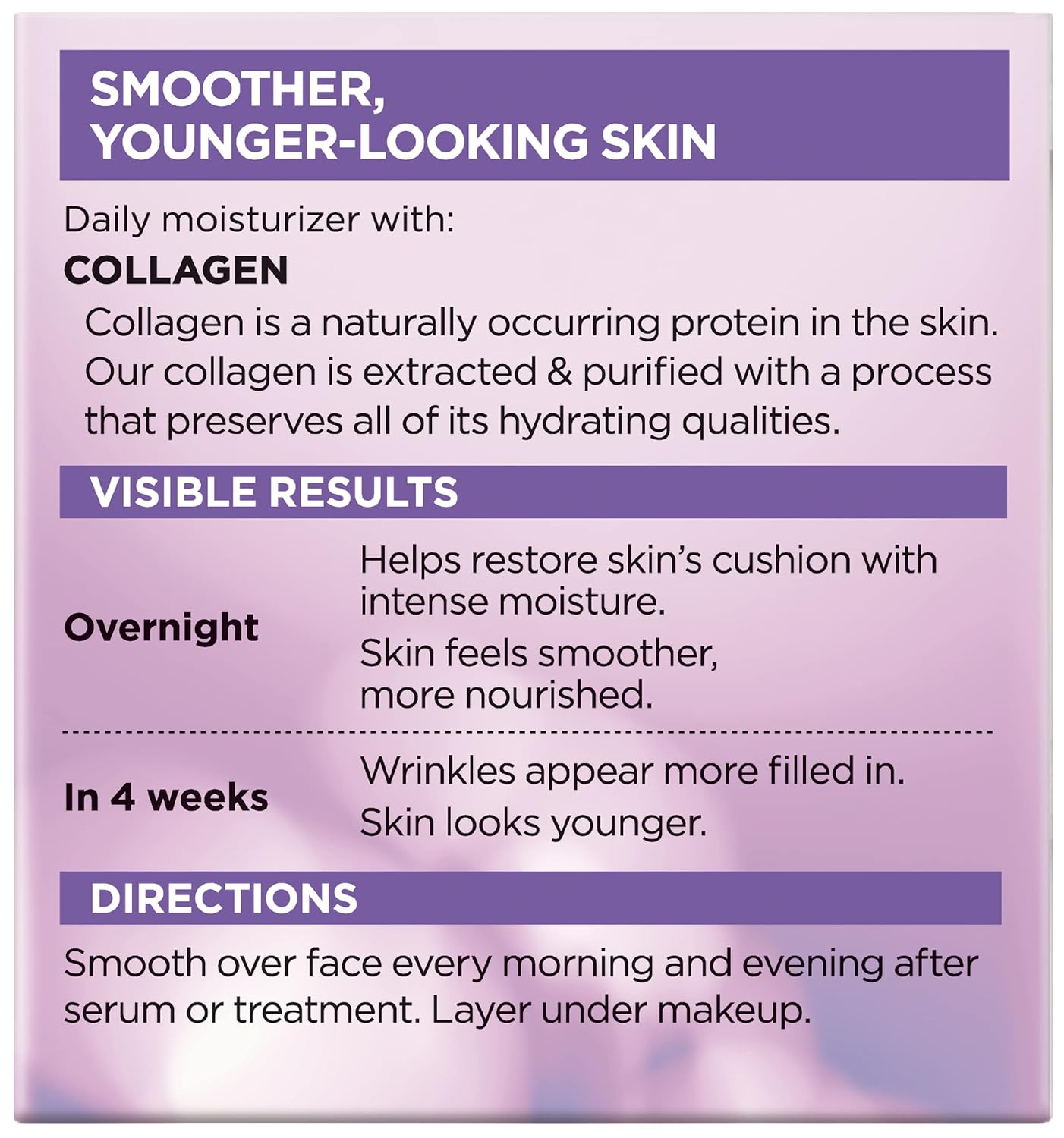 L'OREAL PARIS Collagen Face Moisturizer, Skin Care, Day And Night Cream, Anti-Aging Face Cream To Smooth Wrinkles, Non-Greasy 1. 7 Oz.
