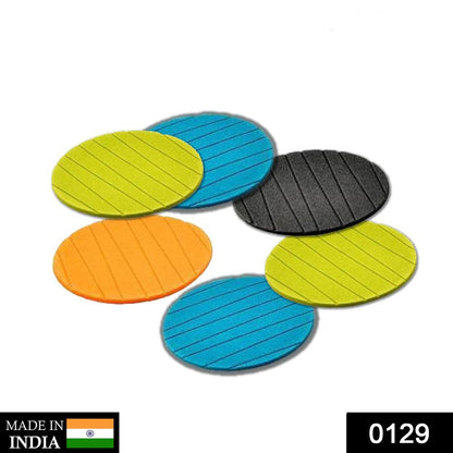 Set of 6 round silicone drink coasters