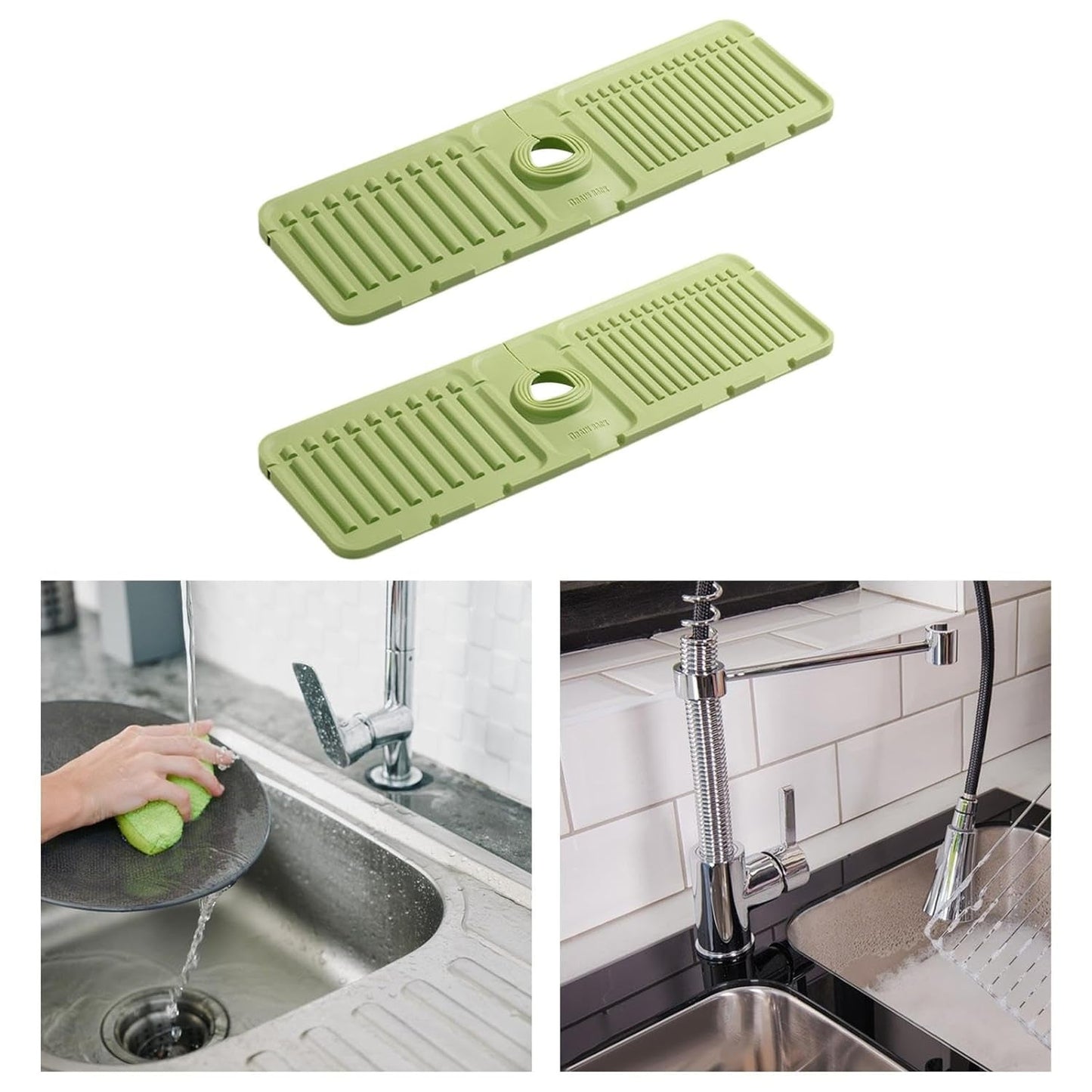 Silicone Sink Faucet Pad, Drip Protector Splash Countertop, Rubber Drying Mat, Sink Splash Guard for Kitchen Bathroom Bar.