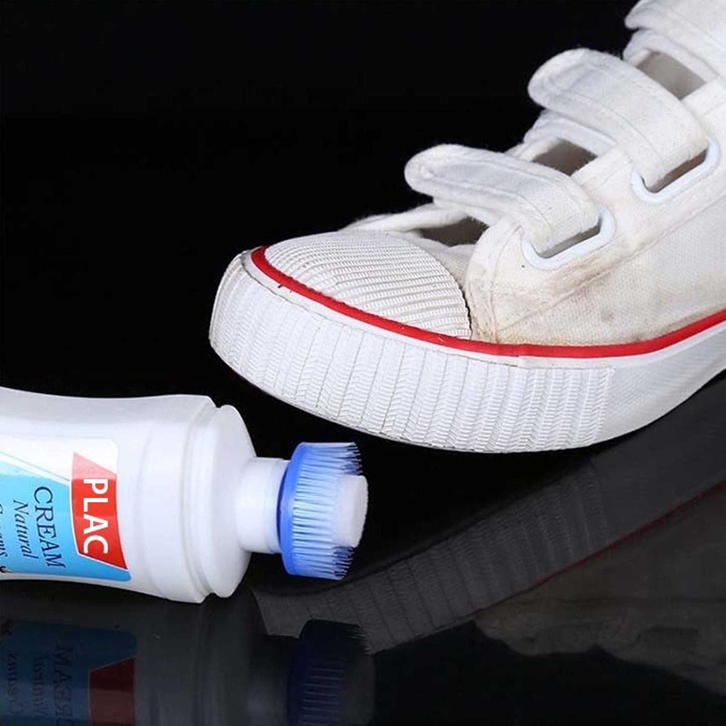 White Shoe Brightener with Removal of Dirt and Whitening Function White Shoes Cleaner with Brush Head for Dirty Shoe Polish Natural Waxes (75 ML)