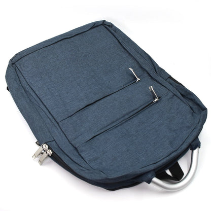 Laptop bag with secure cover and USB port.