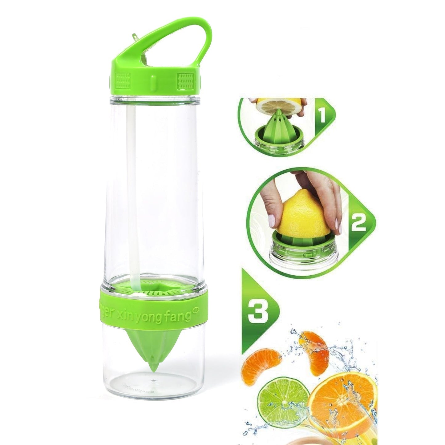 Bottle for making flavored water with citrus