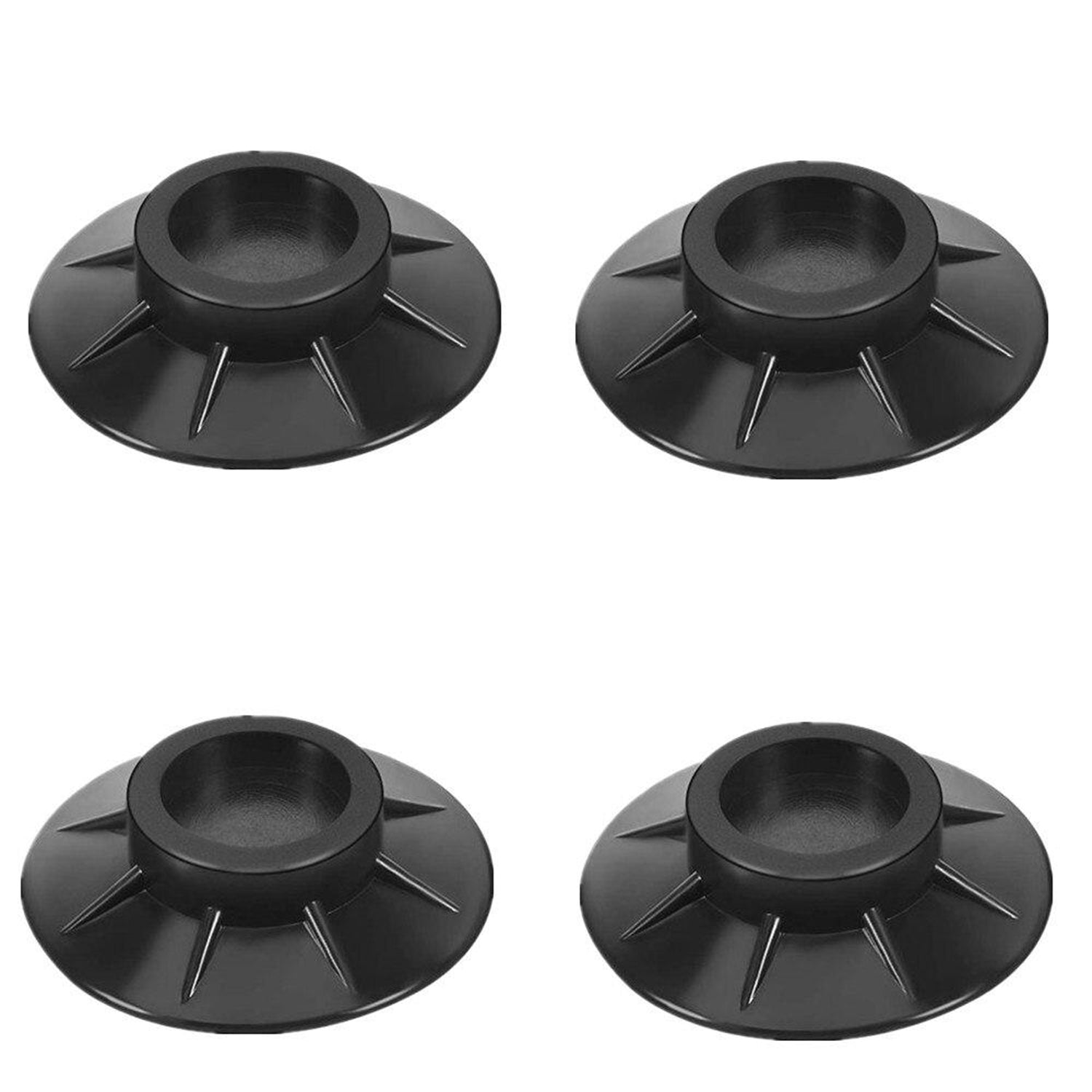 4 Pc Furniture Vibration Pad in black color showing anti-slip and shock absorption features