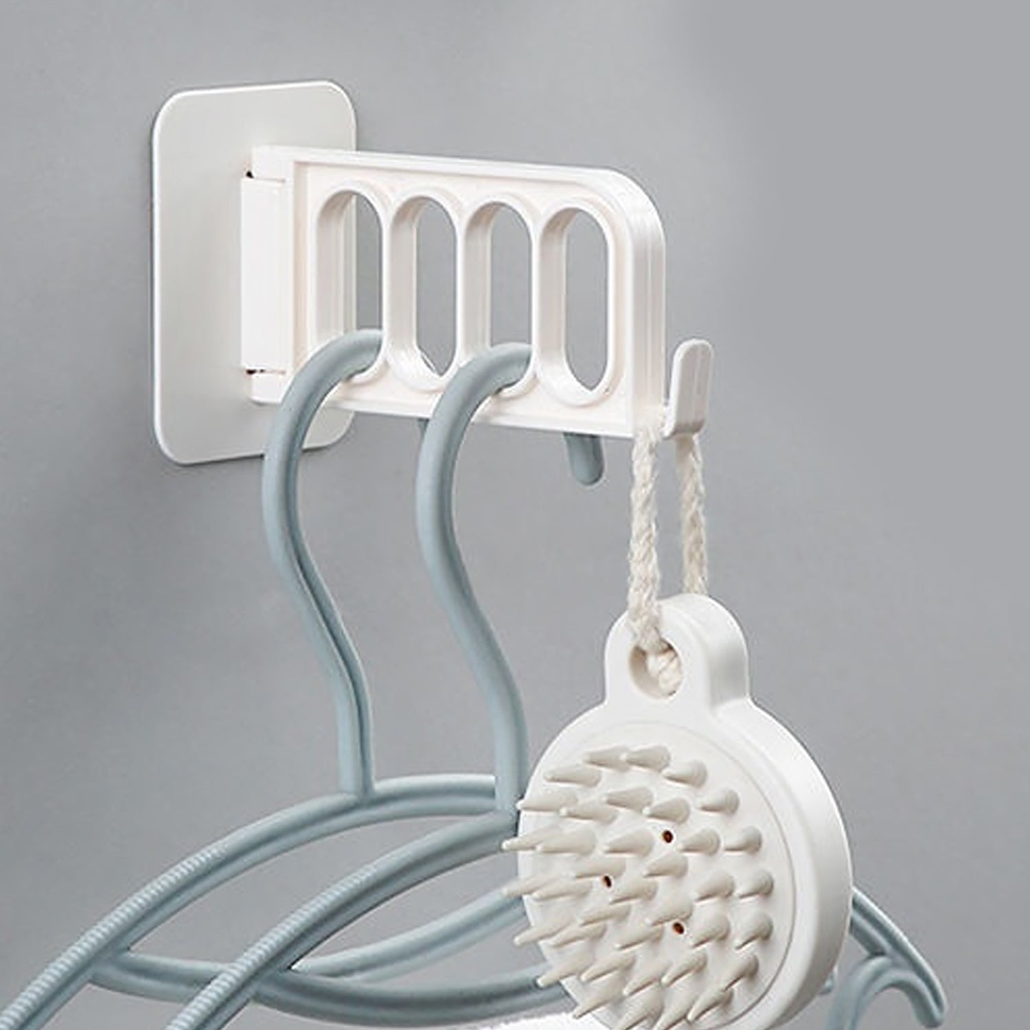 Practical door hook for bathroom, kitchen, bedroom, or cubicle.