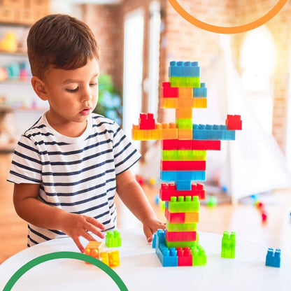 Block puzzle set for kids with multicolor building bricks