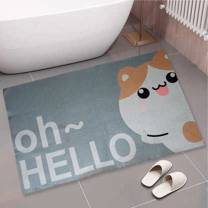 Square water absorbent bathroom mat