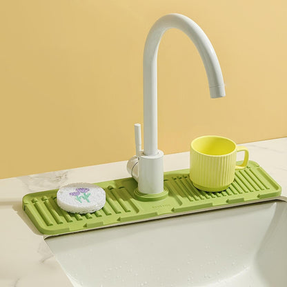 Silicone Sink Faucet Pad, Drip Protector Splash Countertop, Rubber Drying Mat, Sink Splash Guard for Kitchen Bathroom Bar.