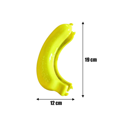 Fun banana-shaped lunch box in bright yellow.