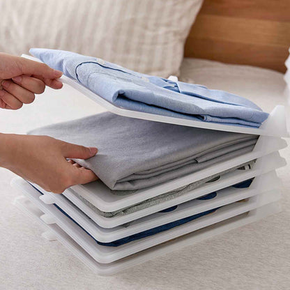 Space-saving cloth organizer for efficient fabric storage and arrangement.