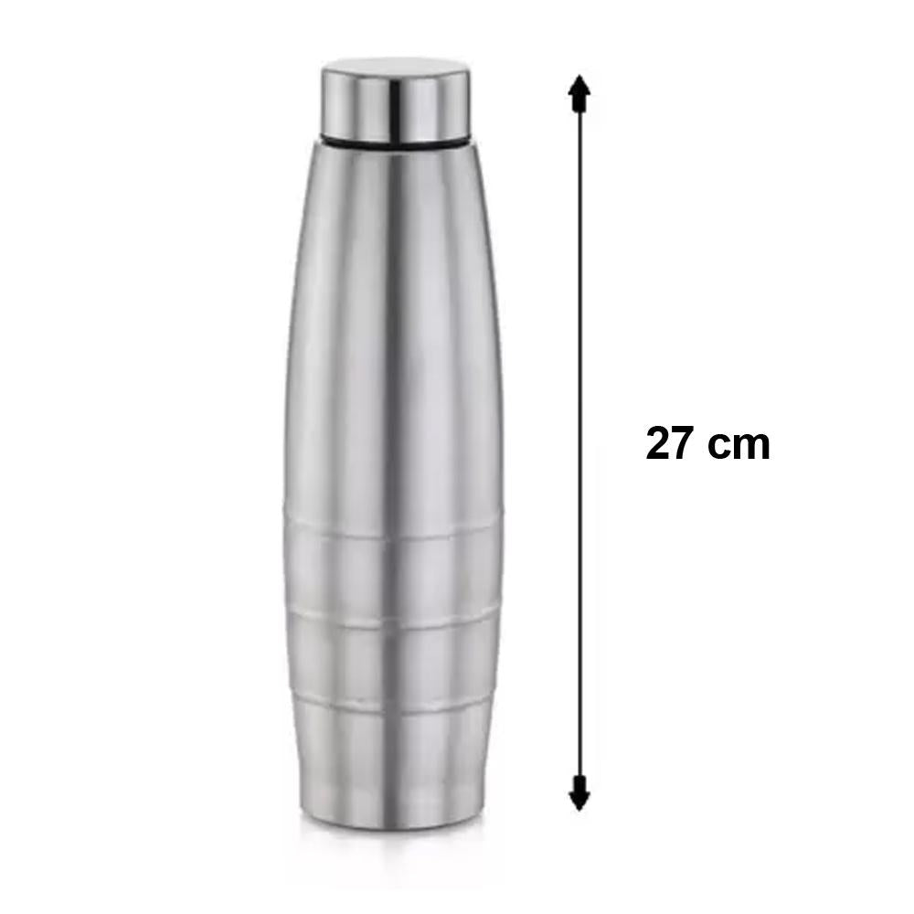 Stainless steel water bottle, 1000 ml with a classic design.