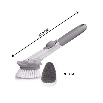 Top view of dishwashing brush, showcasing its design for cleaning hard-to-reach areas.