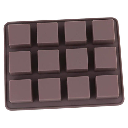 Silicone Chocolate Mould 12 Cavity Square Shape Mould Candy Mold Baking Tools For Cake Chocolate, Food Grade Non-Stick Reusable, Baking Trays (1 pc)