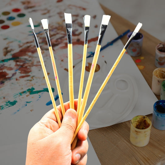 Set of 6 art brushes, essential for painting.