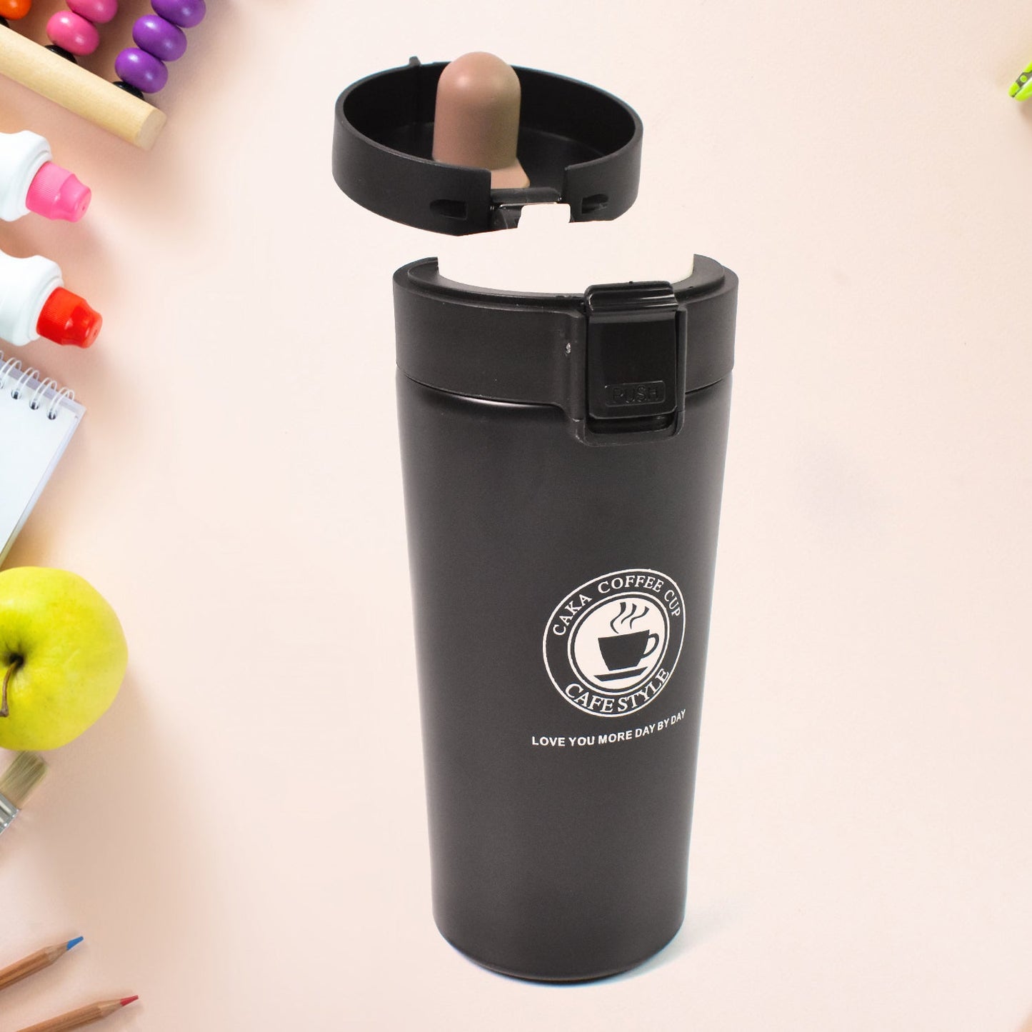 Coffee Travel Mug Insulated Coffee Cup with Leakproof Lid (380ml Approx / 1 Pc)