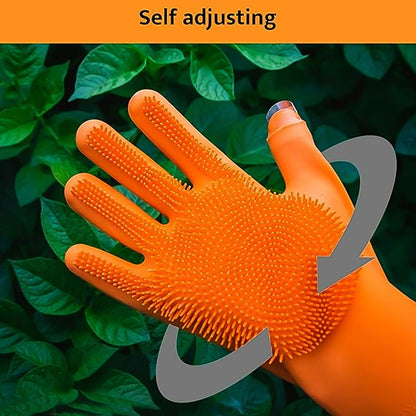 Silicone Glove with Multi-Function Blade for Cutting and Cleaning Vegetables Fruit and Other Cultures Gardening Tool (1 Pc)