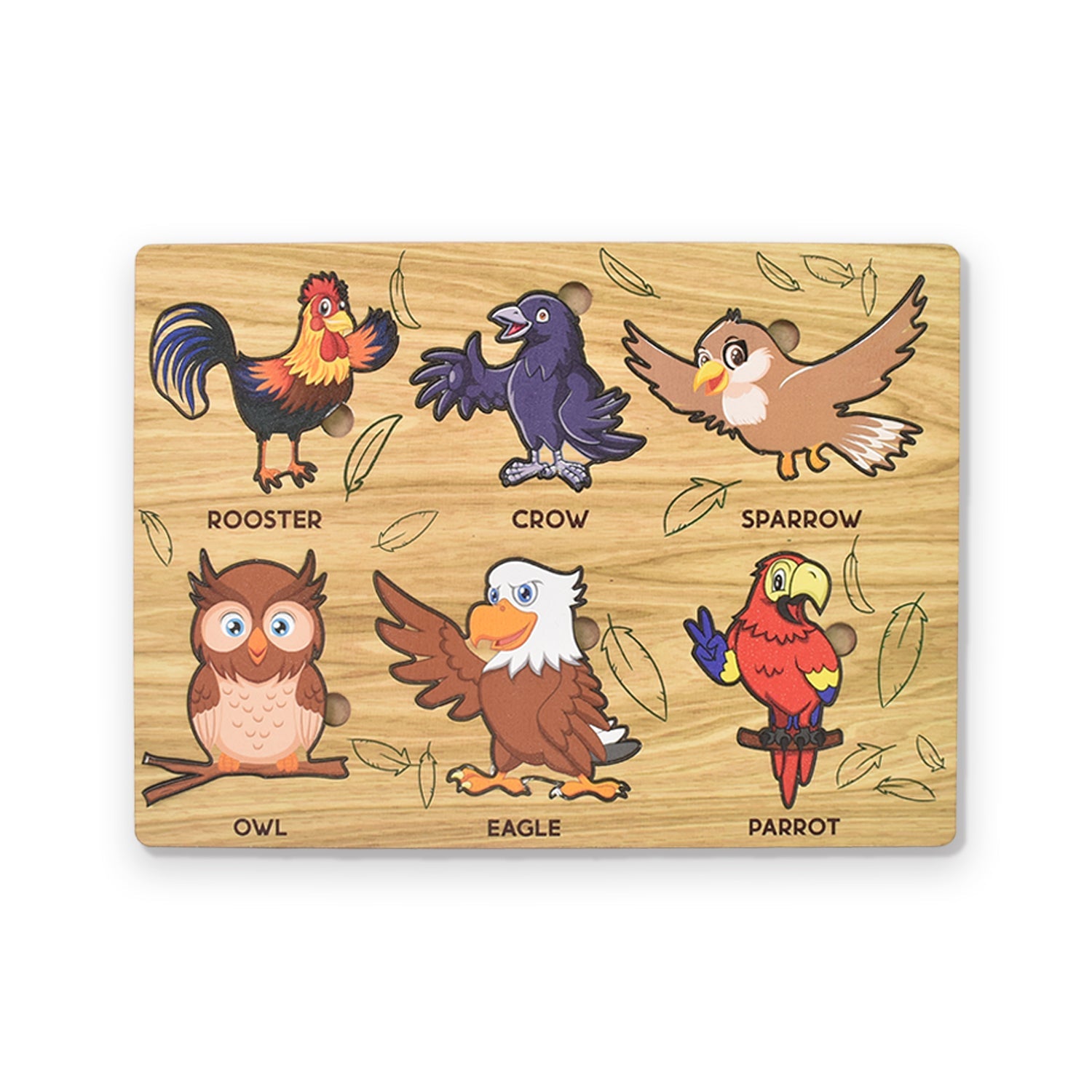 Lewo Wooden Bird Shape Puzzle Board