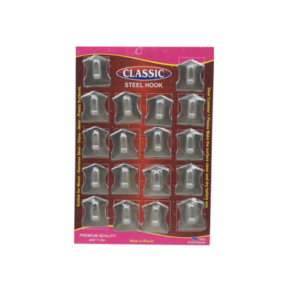 Stainless steel wall hooks, set of 18 pieces