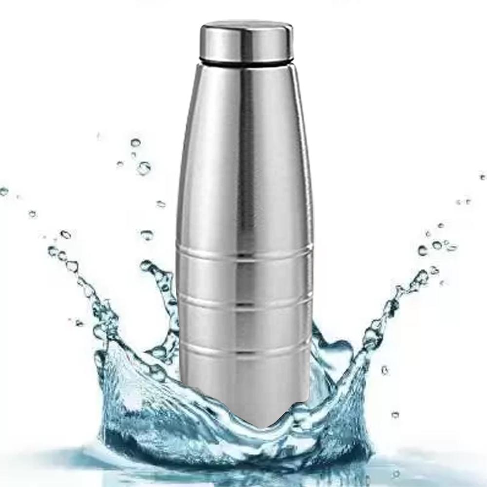 Durable stainless steel water bottle, 1000 ml capacity.