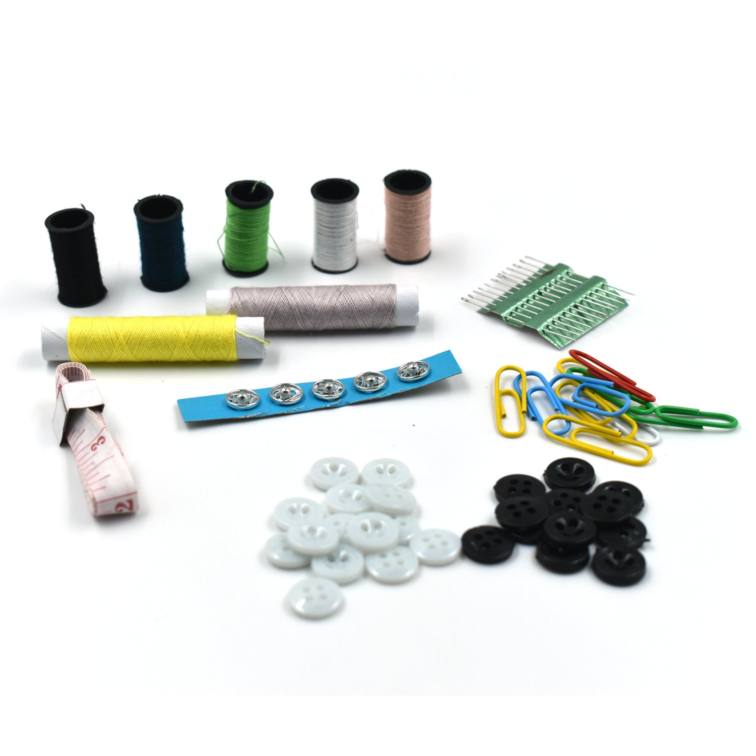 Portable 62 Pc sewing set ideal for household fabric repairs and DIY projects.